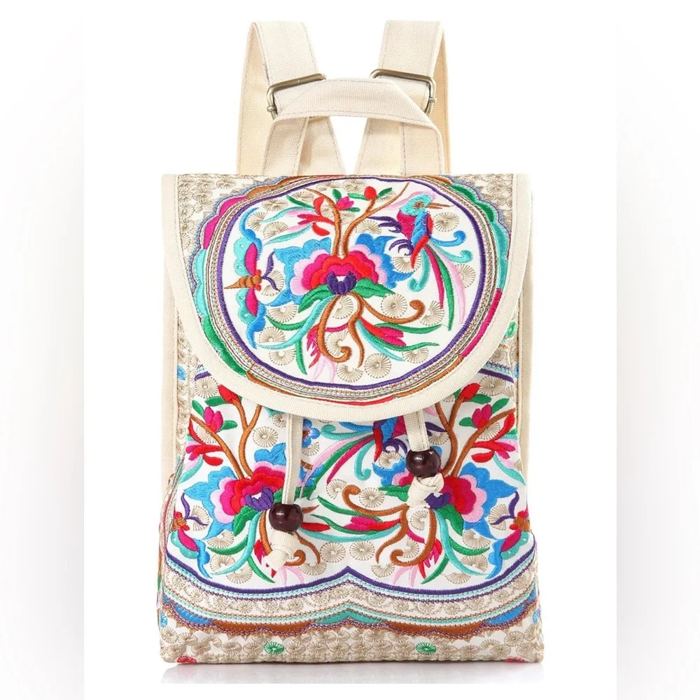 🥳HP🥳Goodhan Vintage Embroidered Backpack Purse - Picture 1 of 5